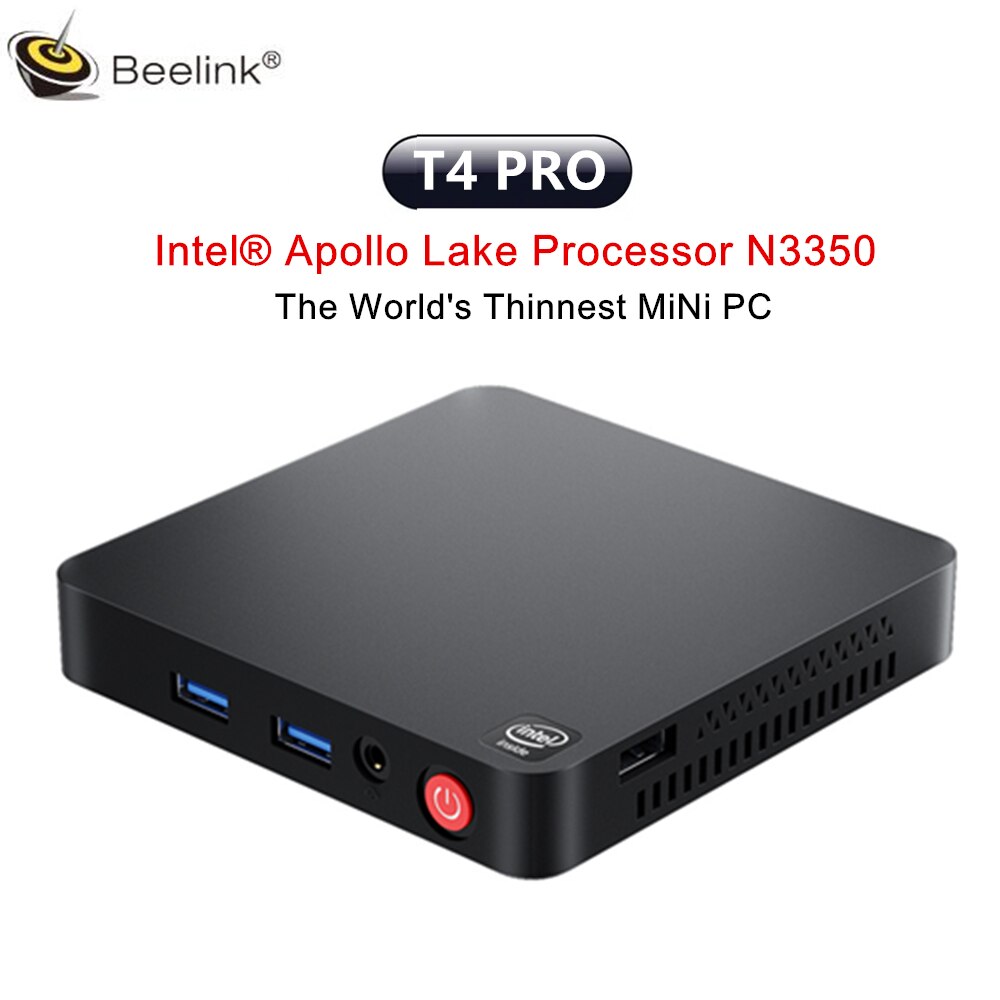 Beelink T4 Pro 4K ̴ PC,  N3350  10, 1000M, 2 * HDMI  ÷, 繫 ǻ, 2.4G, 5G  BT ũž ̴ PC TV ڽ